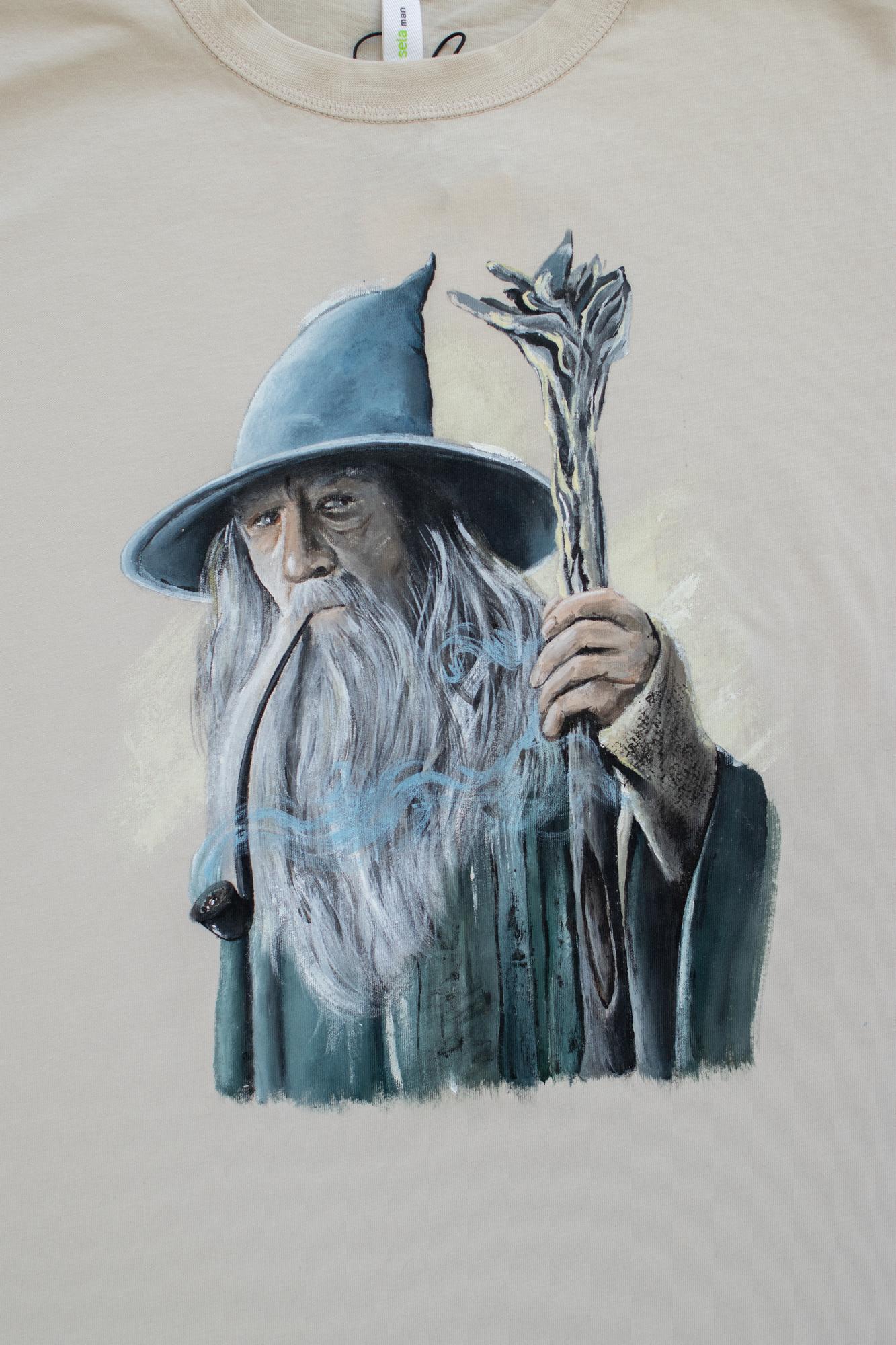 Футболка с росписью - Гендальф