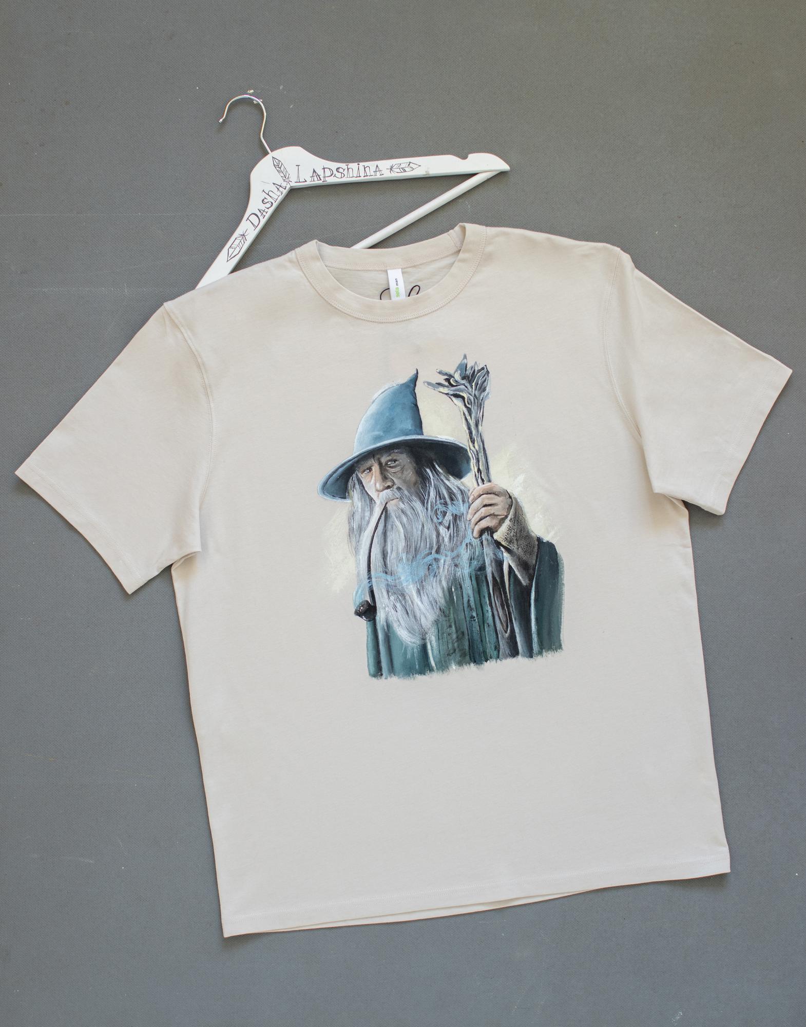 Футболка с росписью - Гендальф