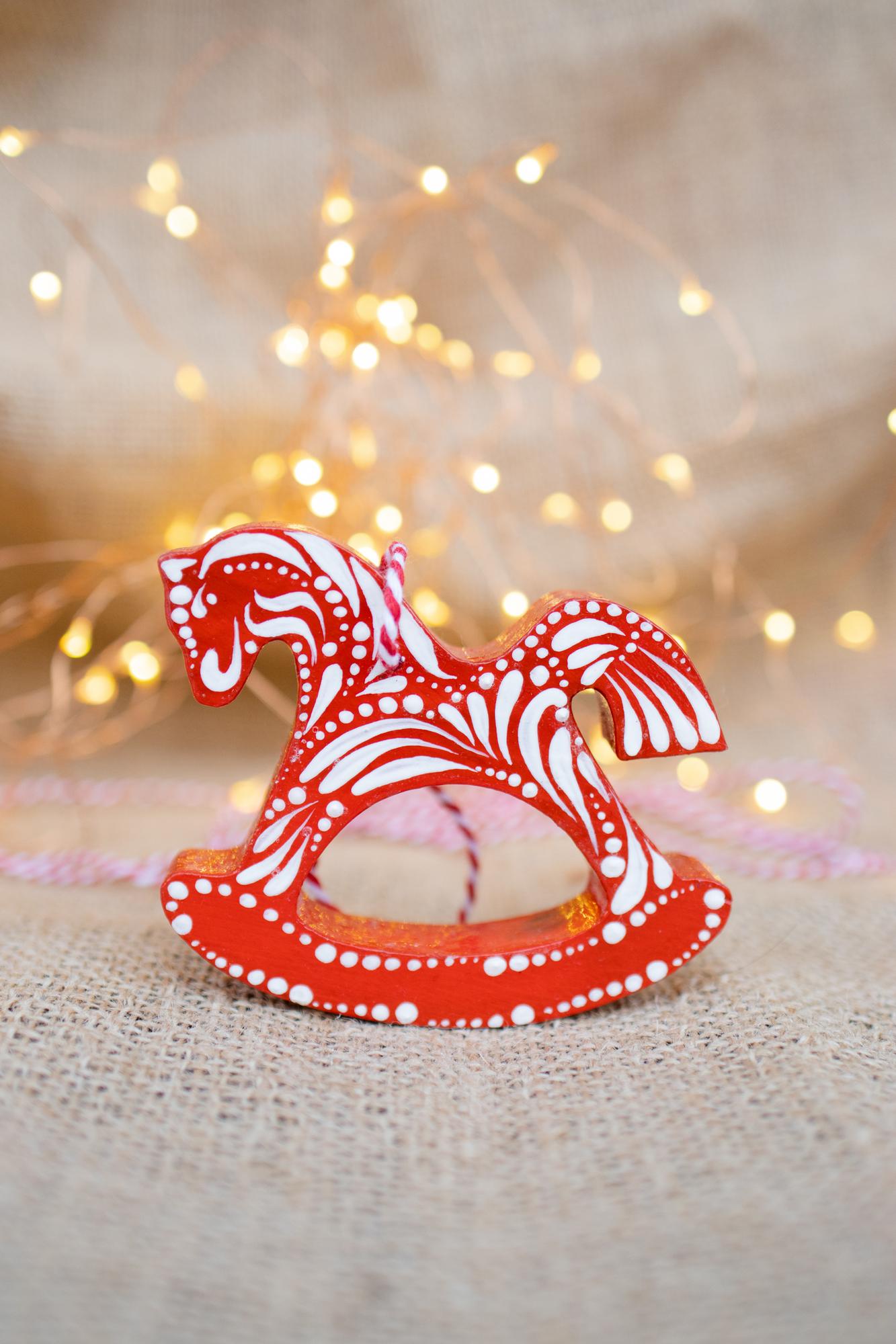 Ёлочные игрушки из дерева с росписью - Конёк, Ёлка, Варежка, Сапожок, Конфета