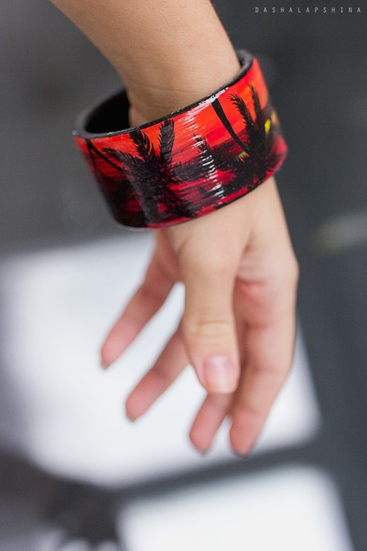 Браслет с росписью "Tropical Sunset"