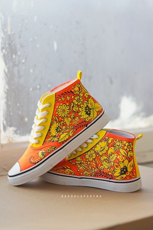 Кеды с росписью ХОХЛОМА