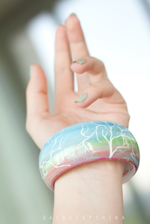 Браслет с росписью "Утренние тени"