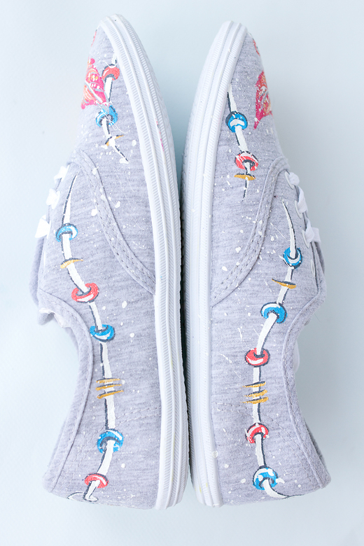 Кеды с росписью перьями Magic feathers