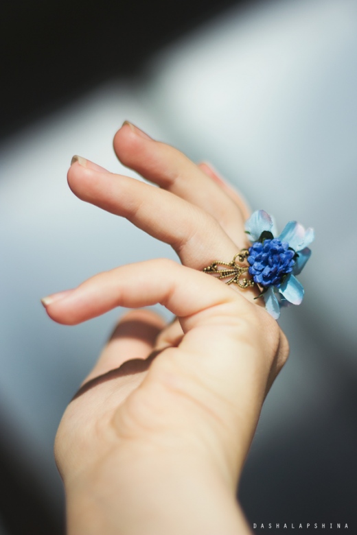 Колечко Blue Flowers small