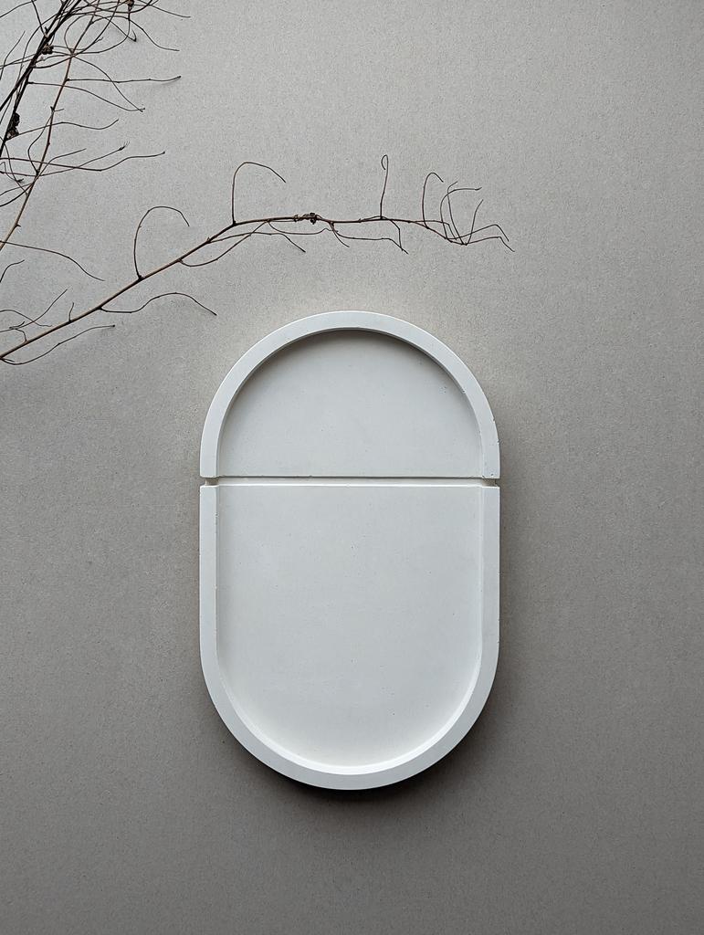 Поднос из бетона ITAN в деревянной коробке