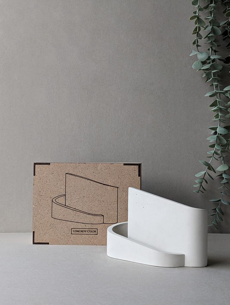 Органайзер/визитница из бетона SKREPKA в деревянной коробке