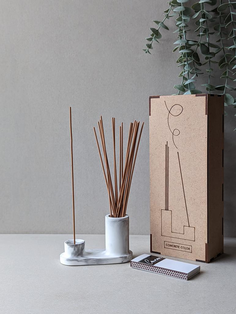 Подставка для благовоний KALLE и 10 тибетских палочек в подарочной упаковке