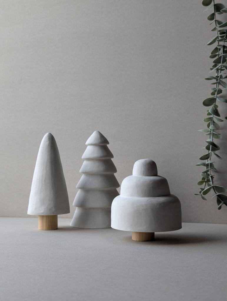 Набор ёлок из бетона, статуэтки HVOYA