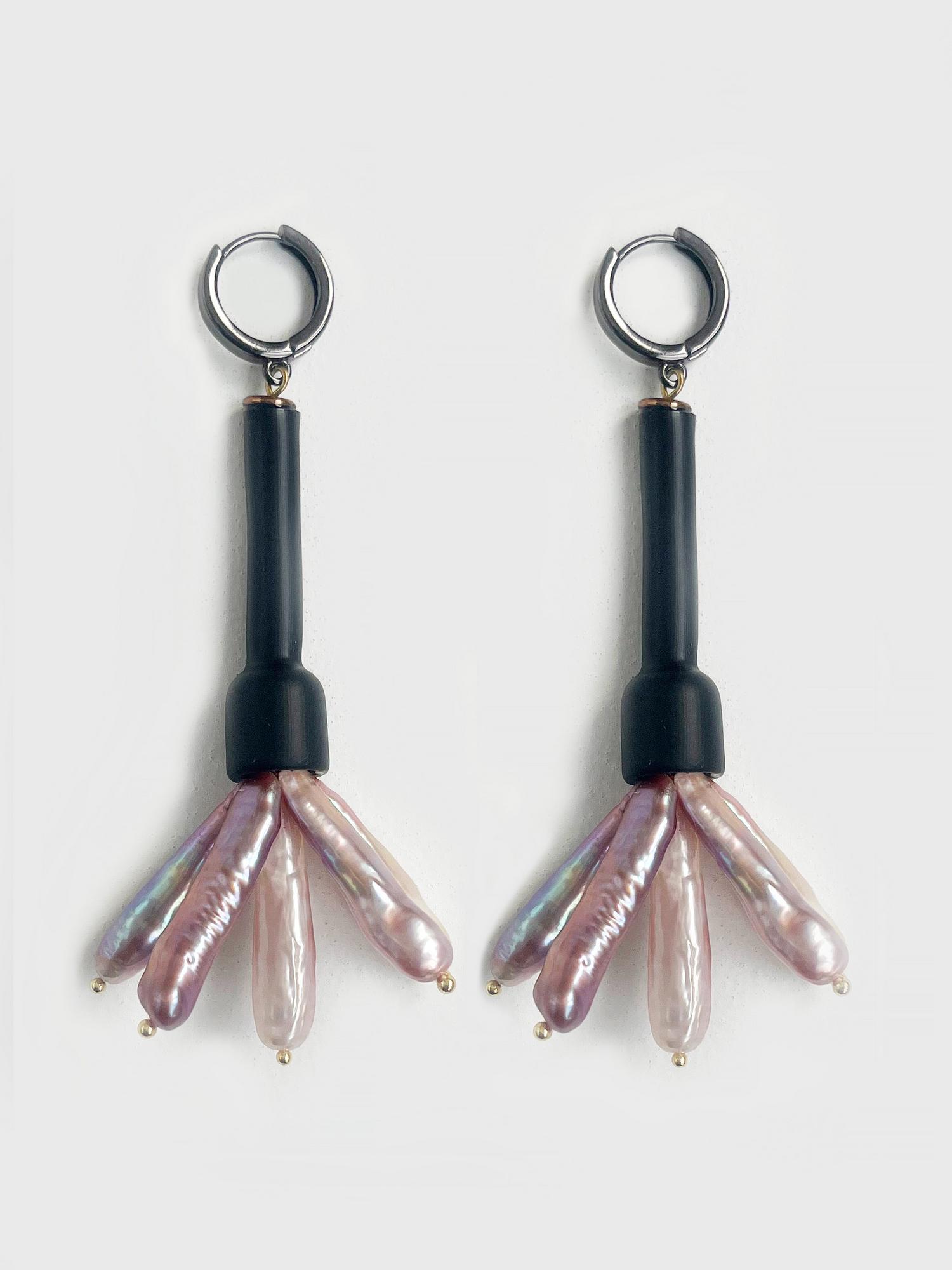 Серьги Розовый кактус