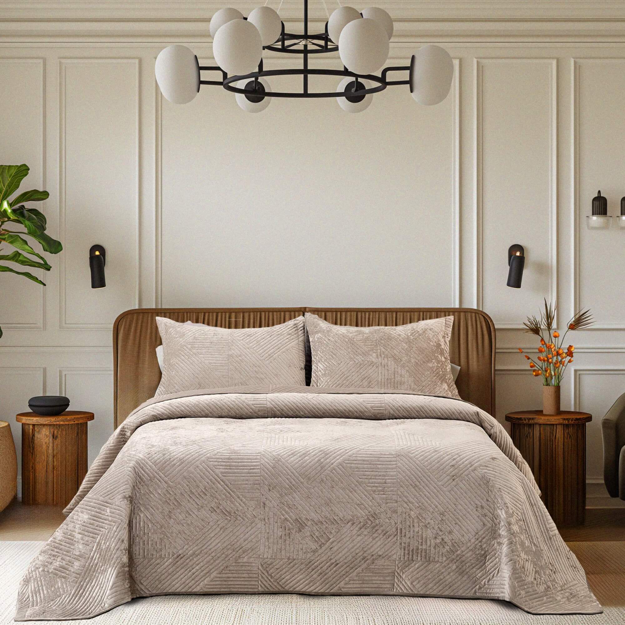 Покрывало с наволочками Shelford Крем