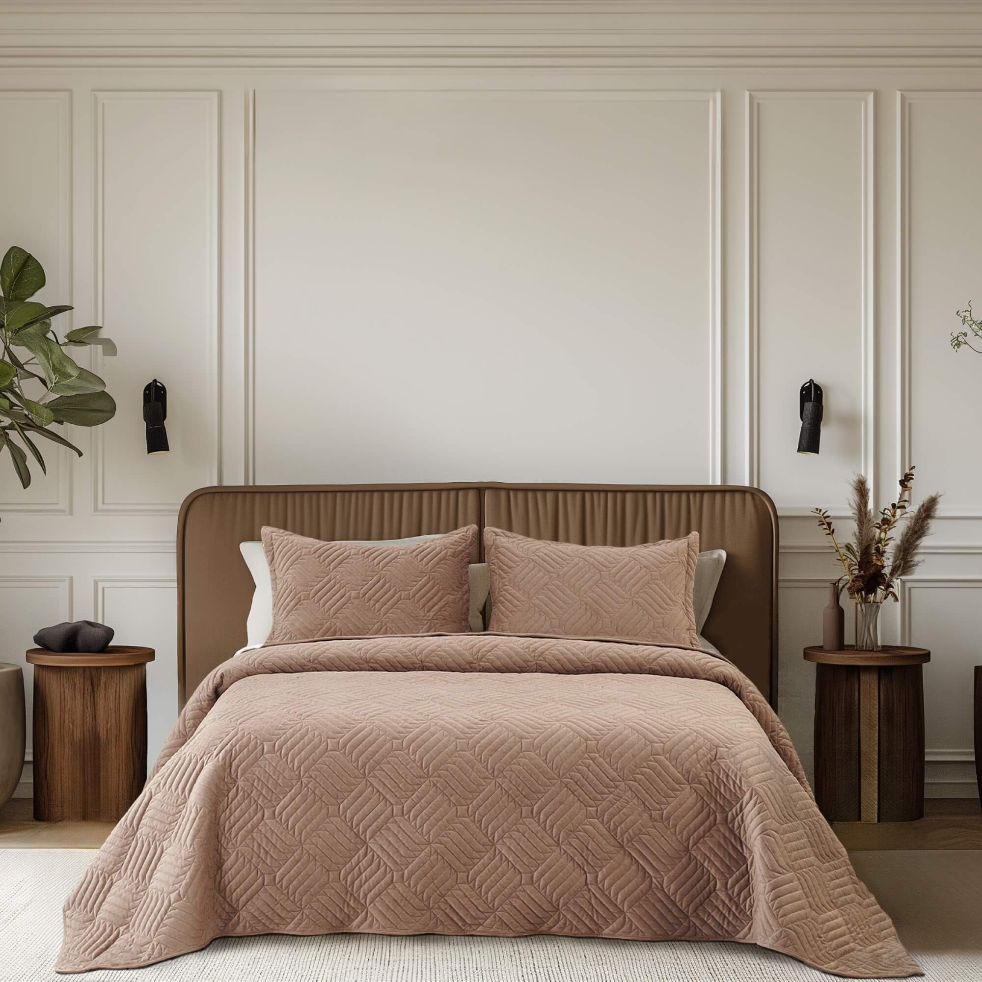 Покрывало с наволочками Dylan Песочное