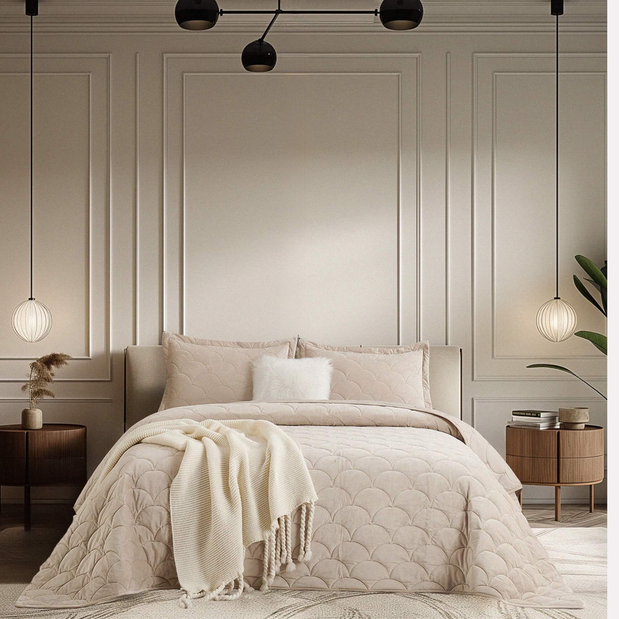 Покрывало с наволочками Tregaron Бежевое