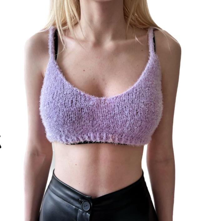 Топ летний пушистый / 2 размера / спицами