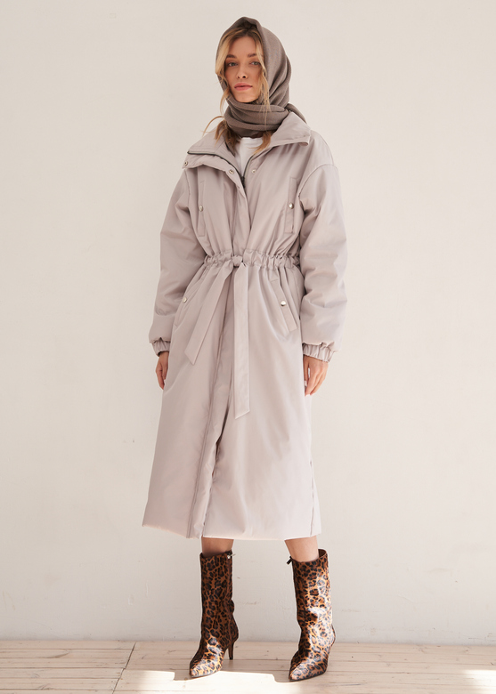 Демисезонное пальто из плащевой ткани Old Schoo LIGHT GRAY