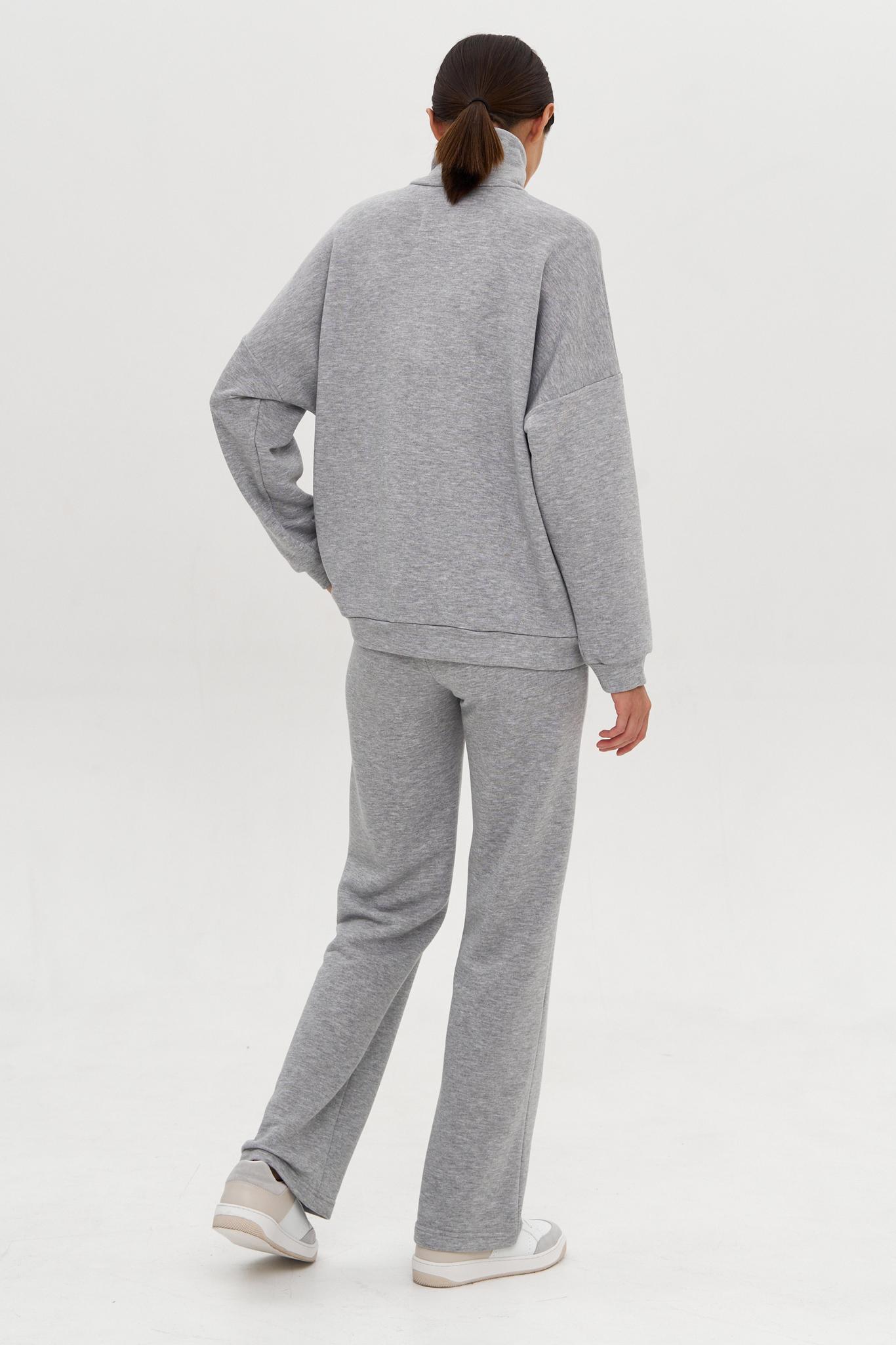 Cвитшот в стиле oversize на молнии Gray melange