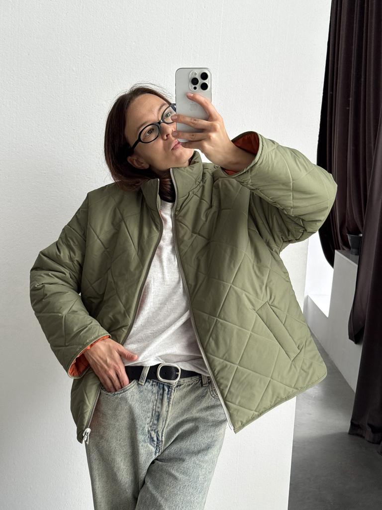 Двусторонняя стеганая куртка OLIVA/Orange