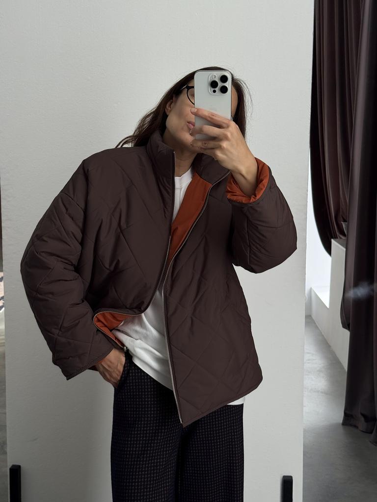 Двусторонняя стеганая куртка BROWN/Orange