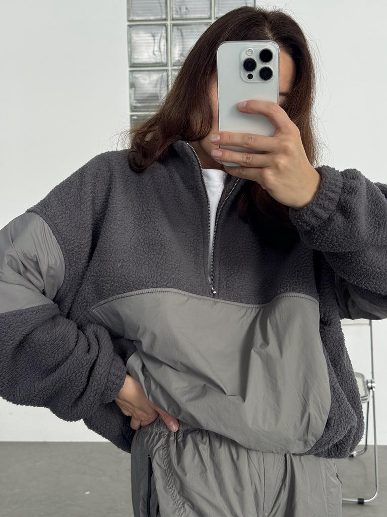 Свитшот флисовый утепленный GREY