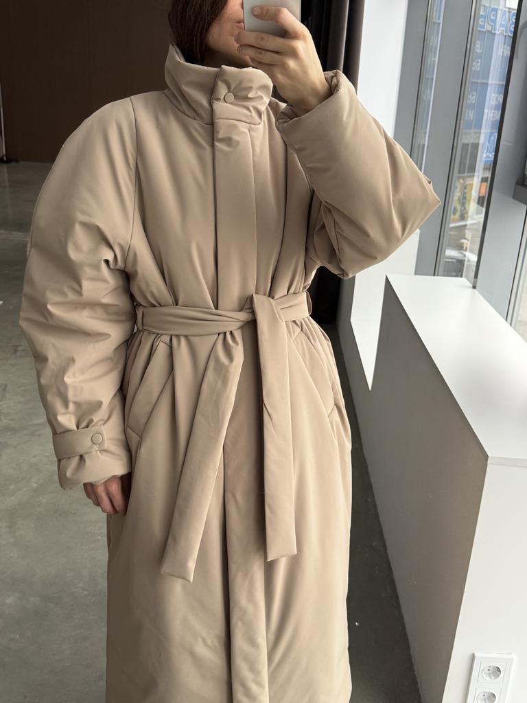 Зимнее пальто-тренчкот BEIGE