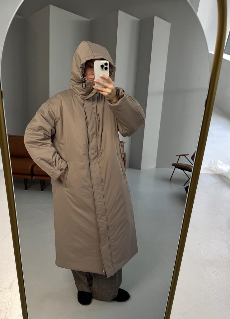 Зимнее пальто с капбшоном Laconic BEIGE