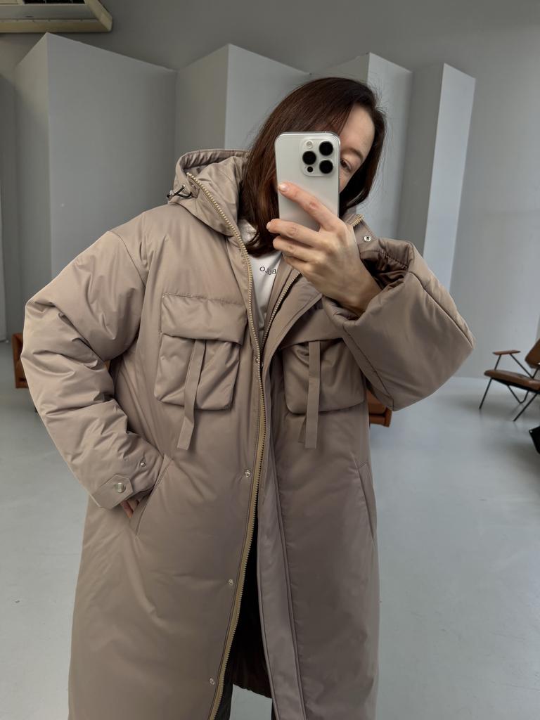 Зимнее пальто с капюшоном и накладными карманами Laconic BEAGE