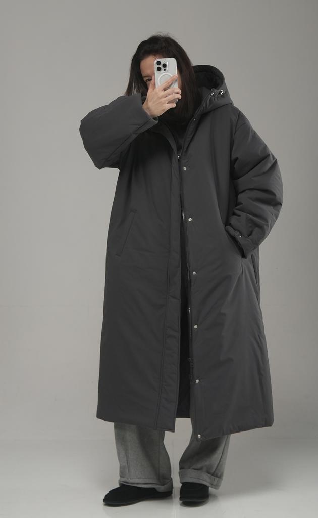 Зимнее пальто с капюшоном Laconic GREY