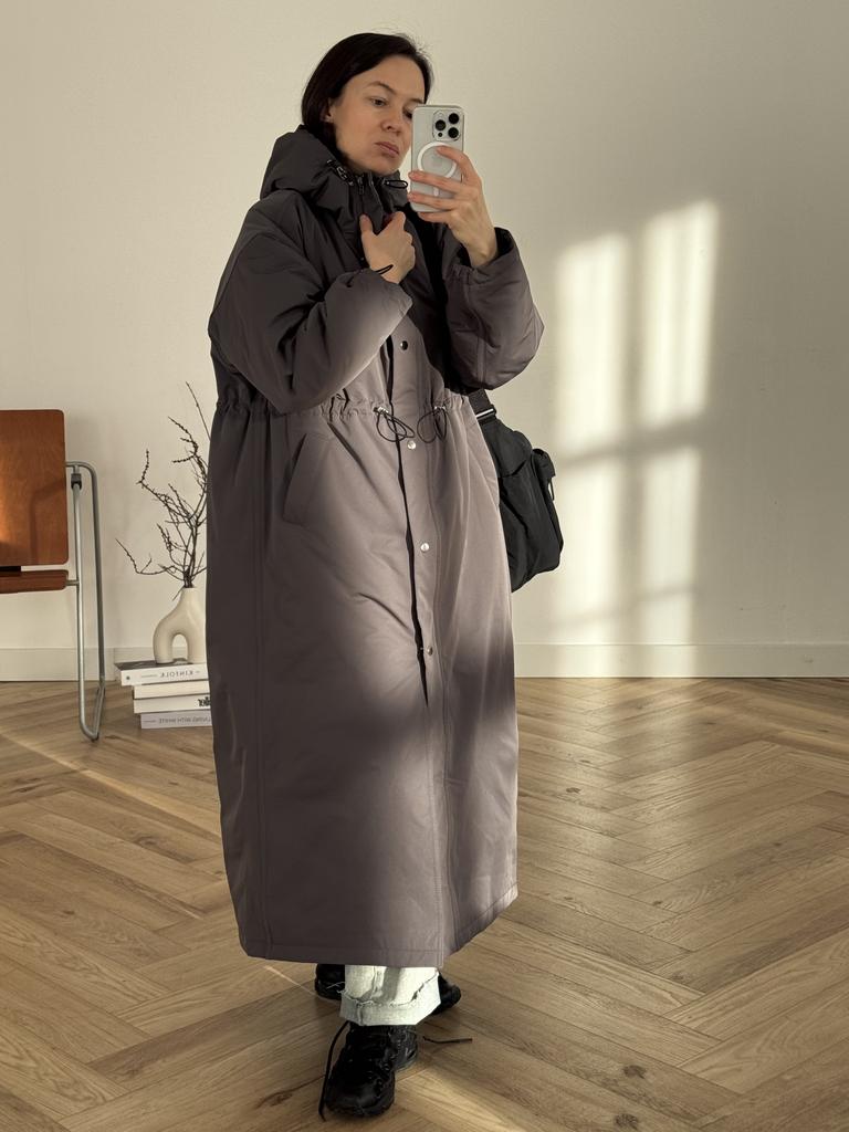 Демисезонное пальто Light с капюшоном GREY