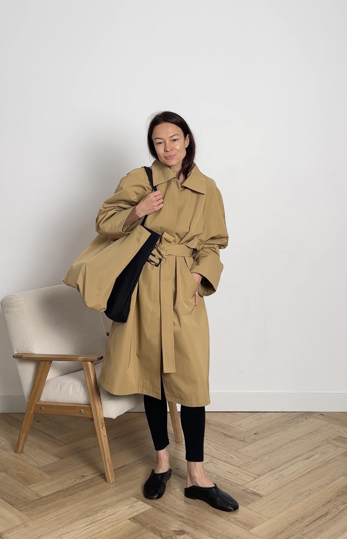 Тренчкот укороченный цвета сафари  модель 407