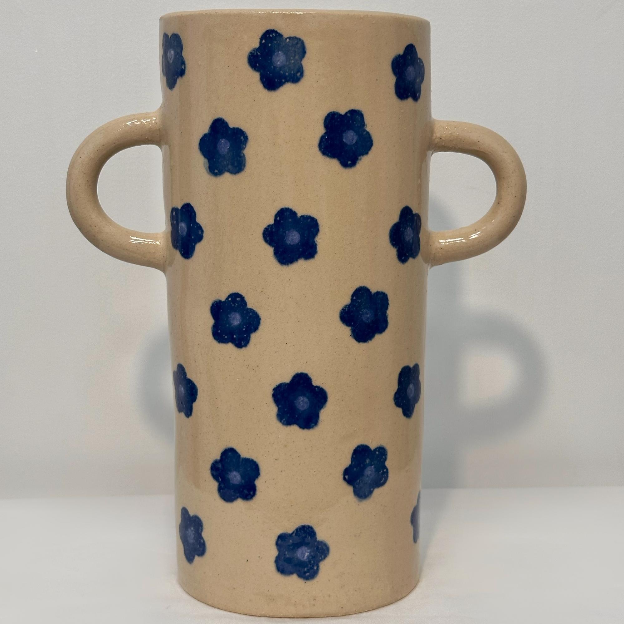 Ваза с ручками синяя