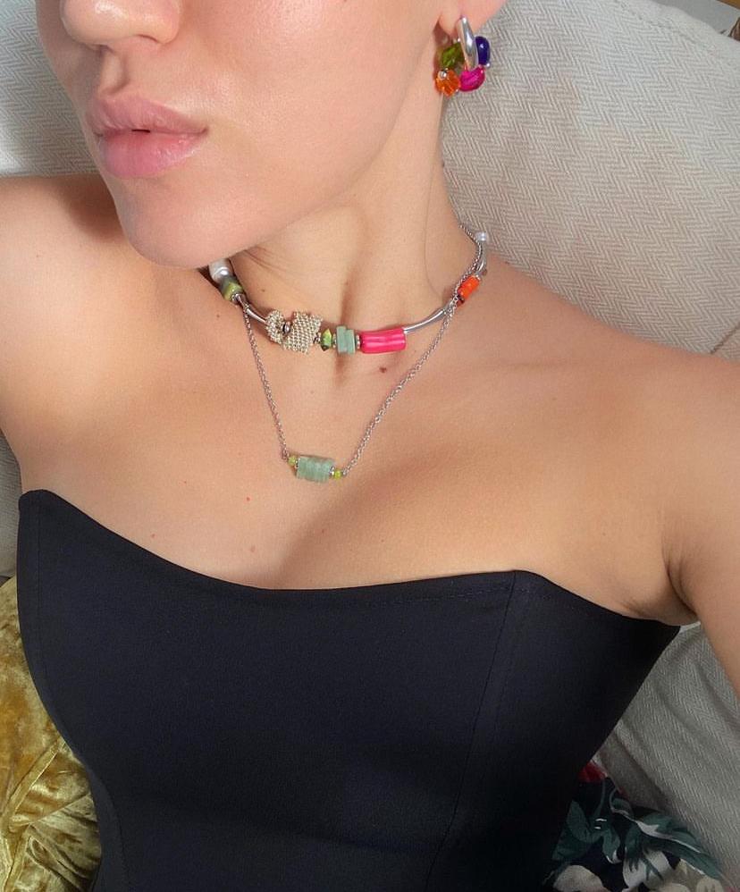 Чокер со вставками и плетеными элементами