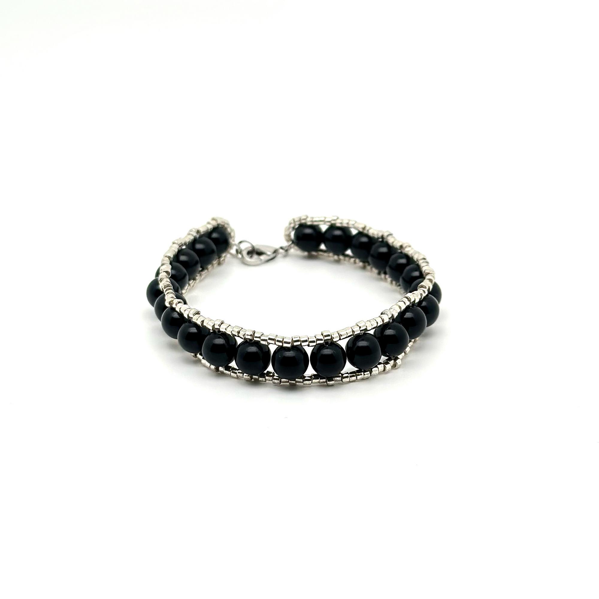 Браслет из агата и японского бисера