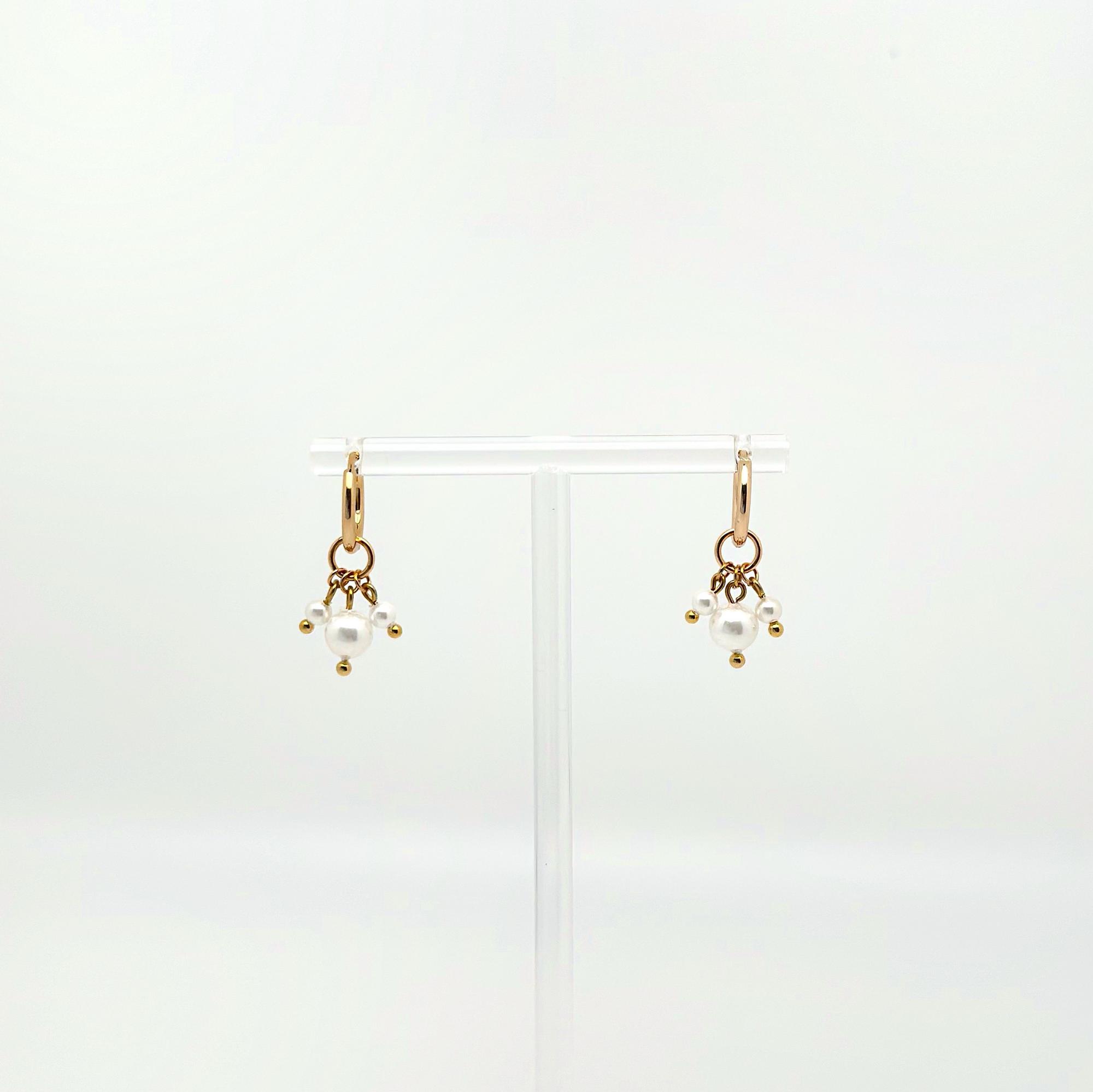 Серьги конго с жемчугом Майорка