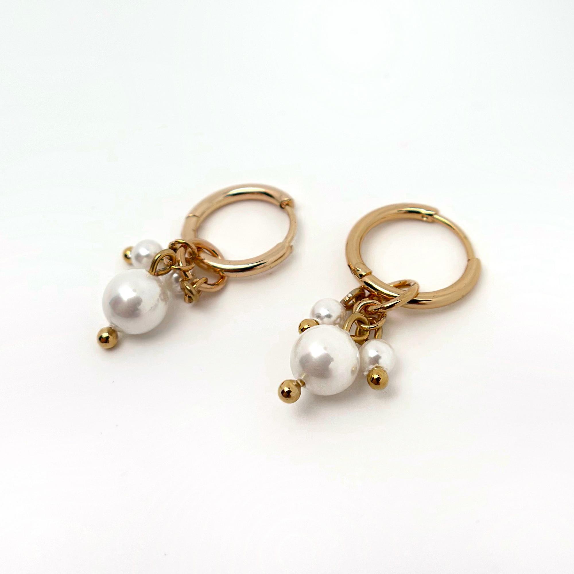 Серьги конго с жемчугом Майорка