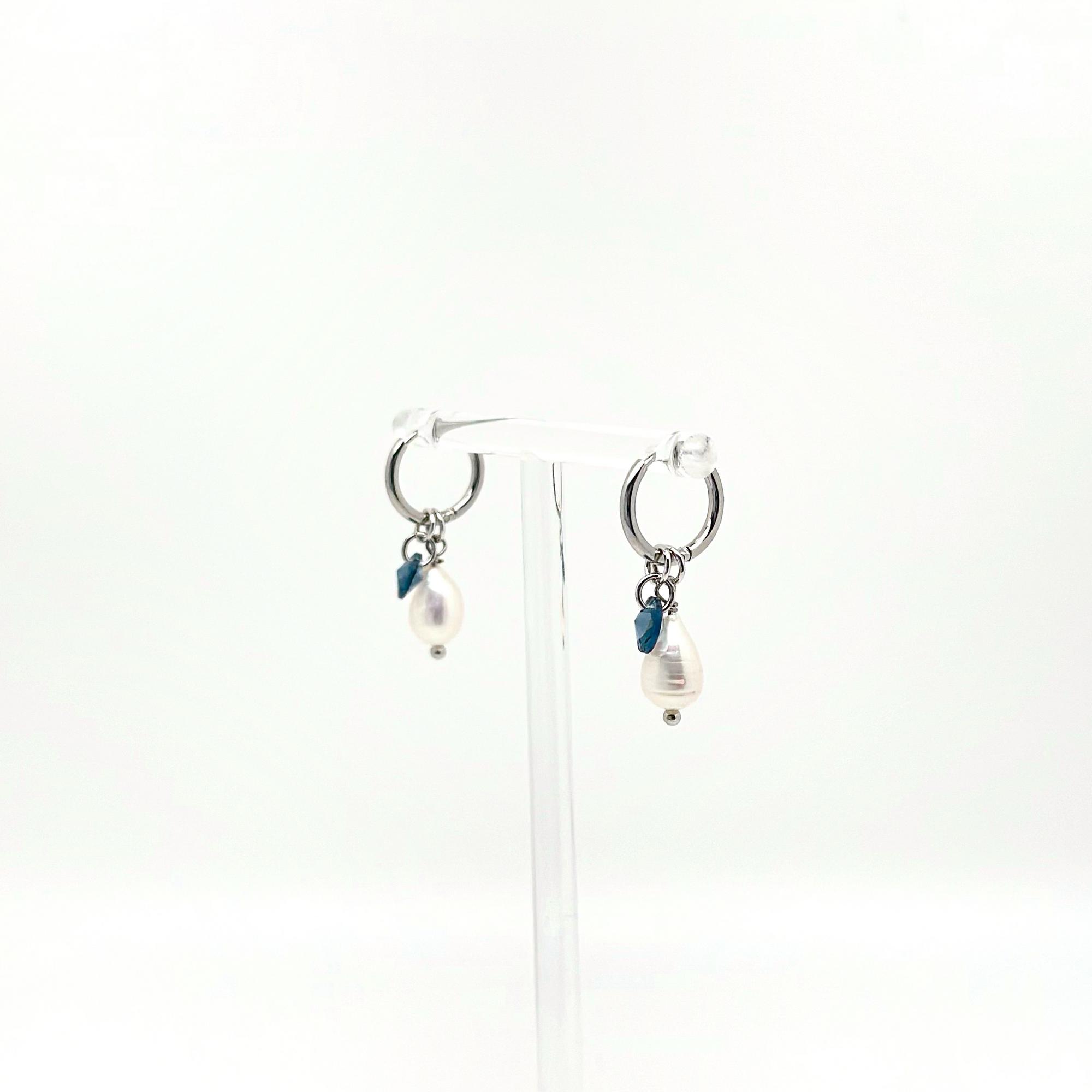 Серьги конго с жемчугом