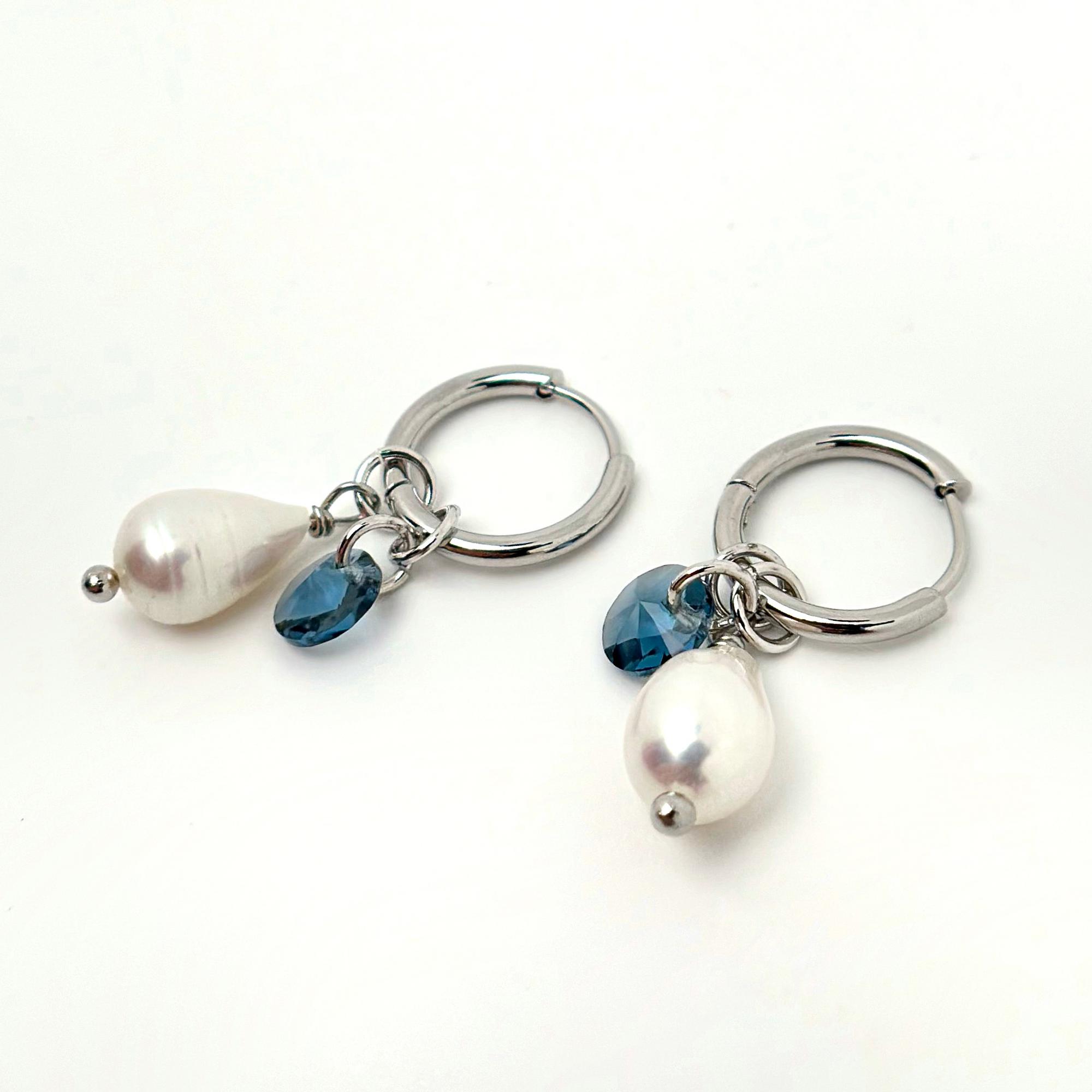 Серьги конго с жемчугом