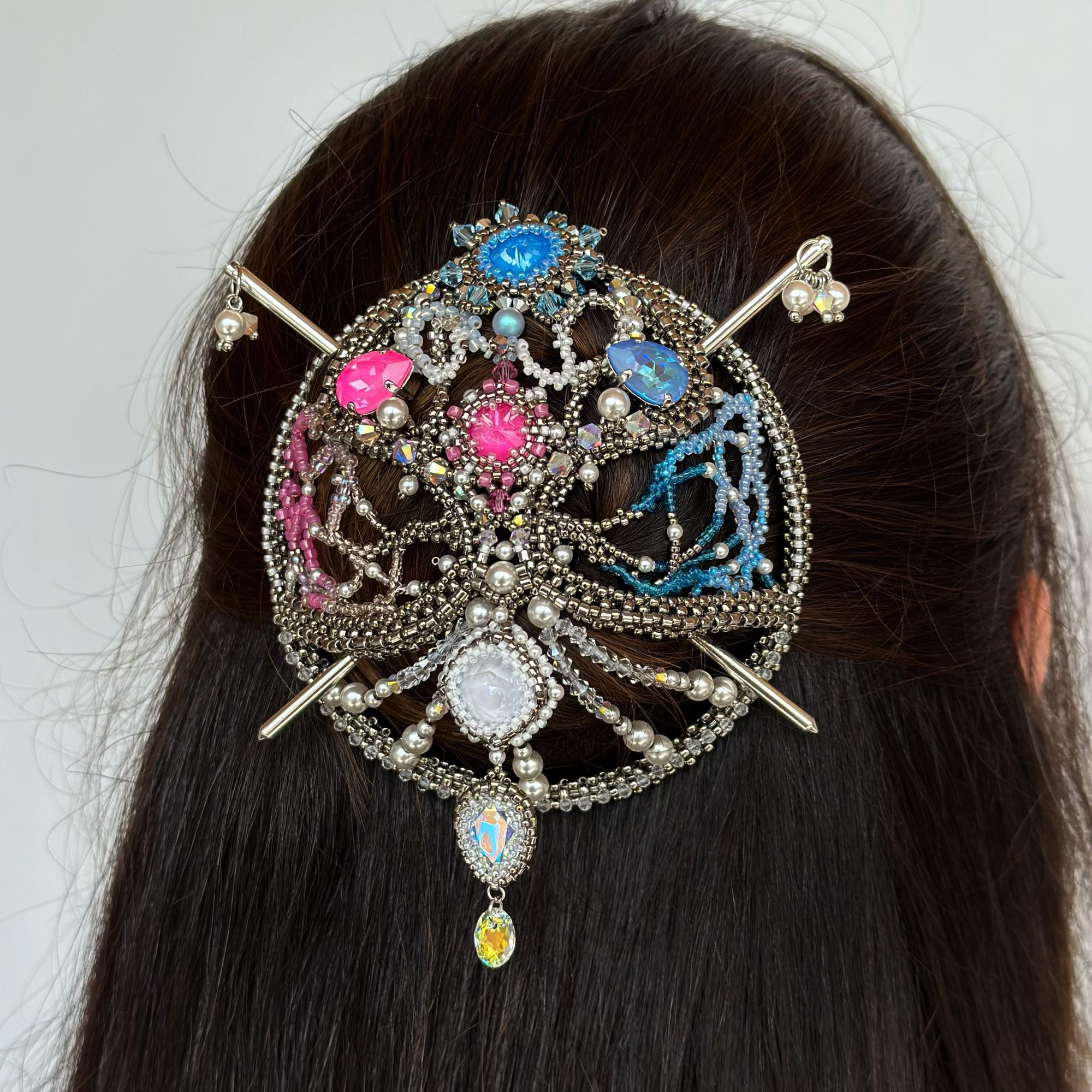 Заколка для волос "Талисман жемчужной Кицунэ"