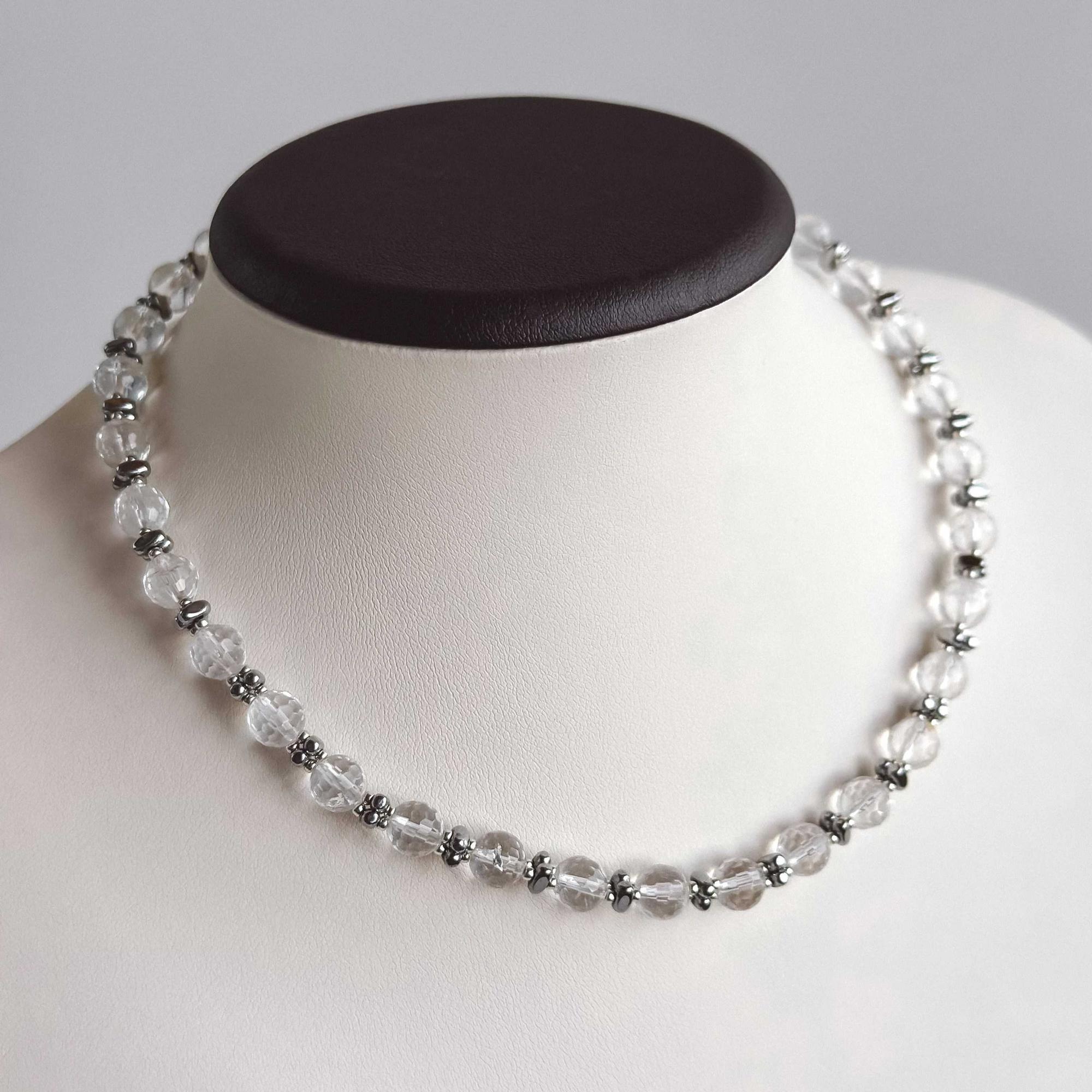 Чокер из горного хрусталя и гематита | Crystal