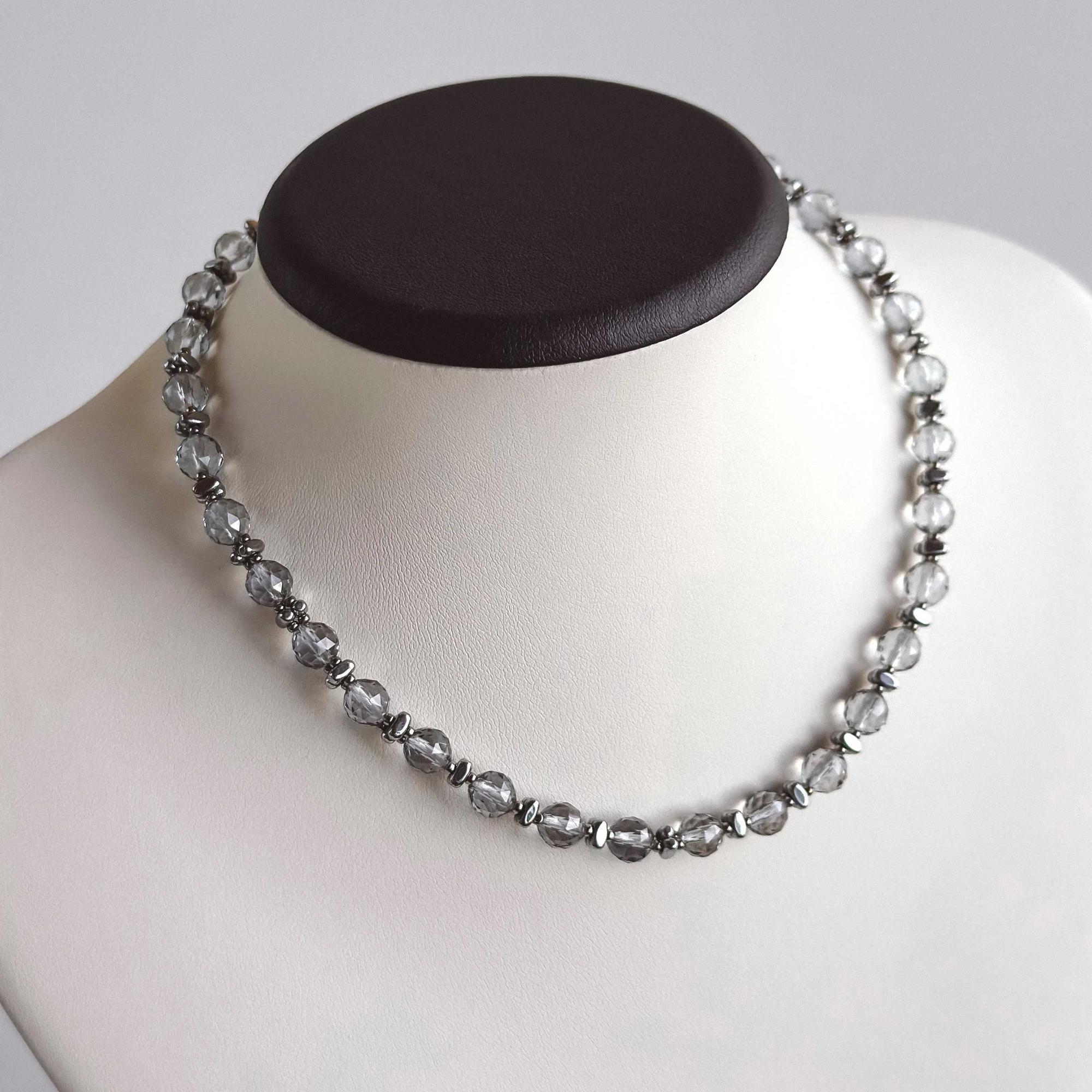 Чокер из горного хрусталя и гематита | Shadow