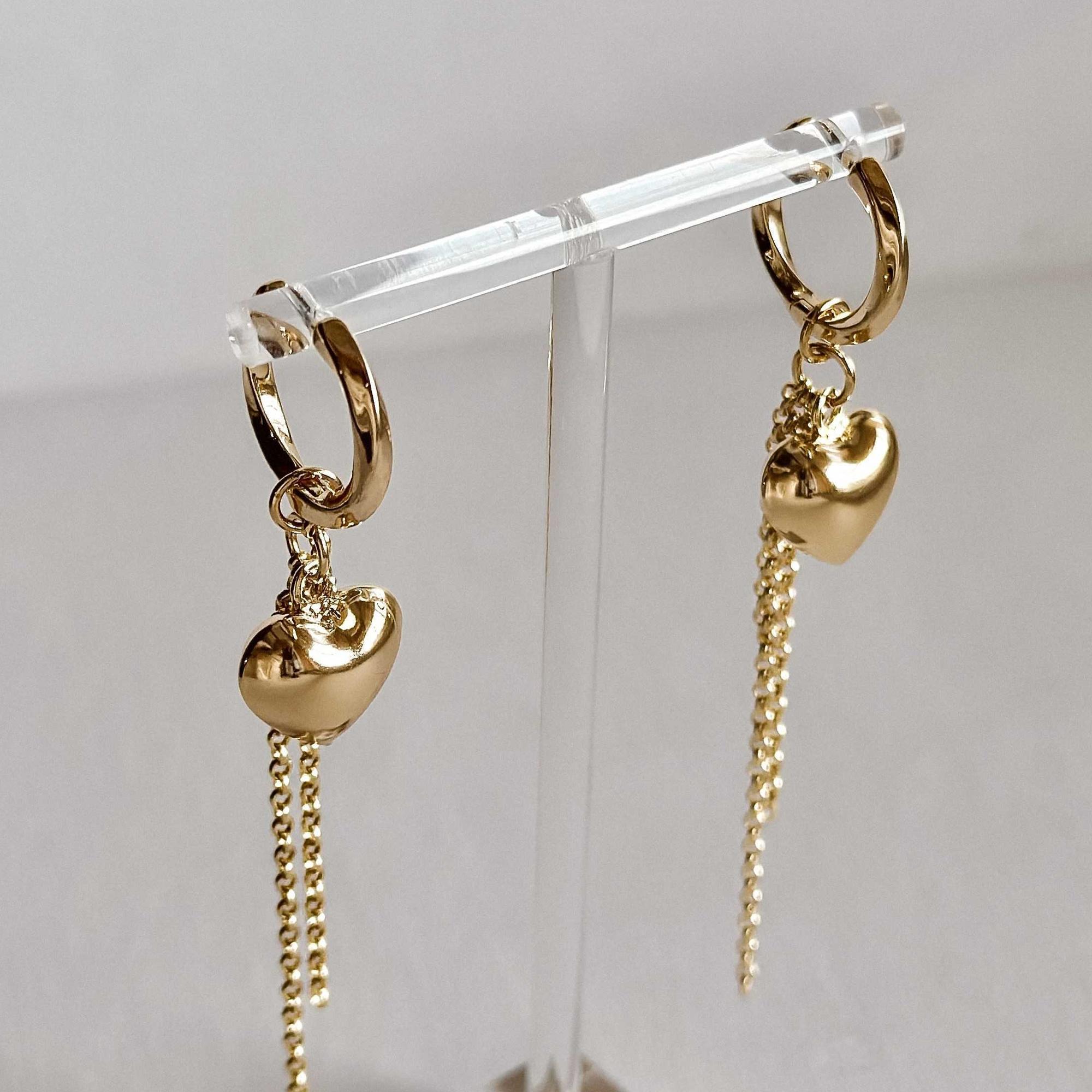 Серьги с подвеской сердце