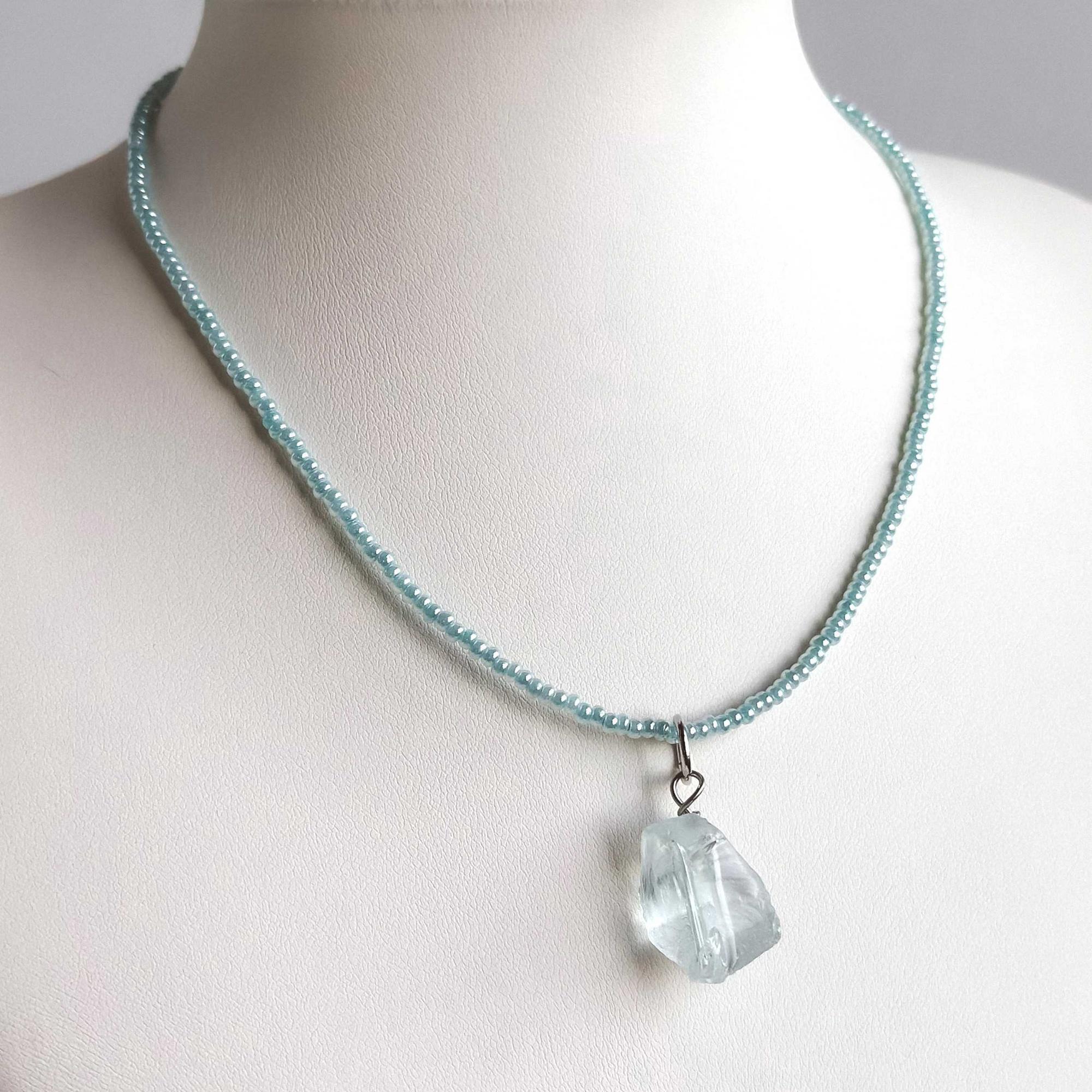 Чокер с аквамарином