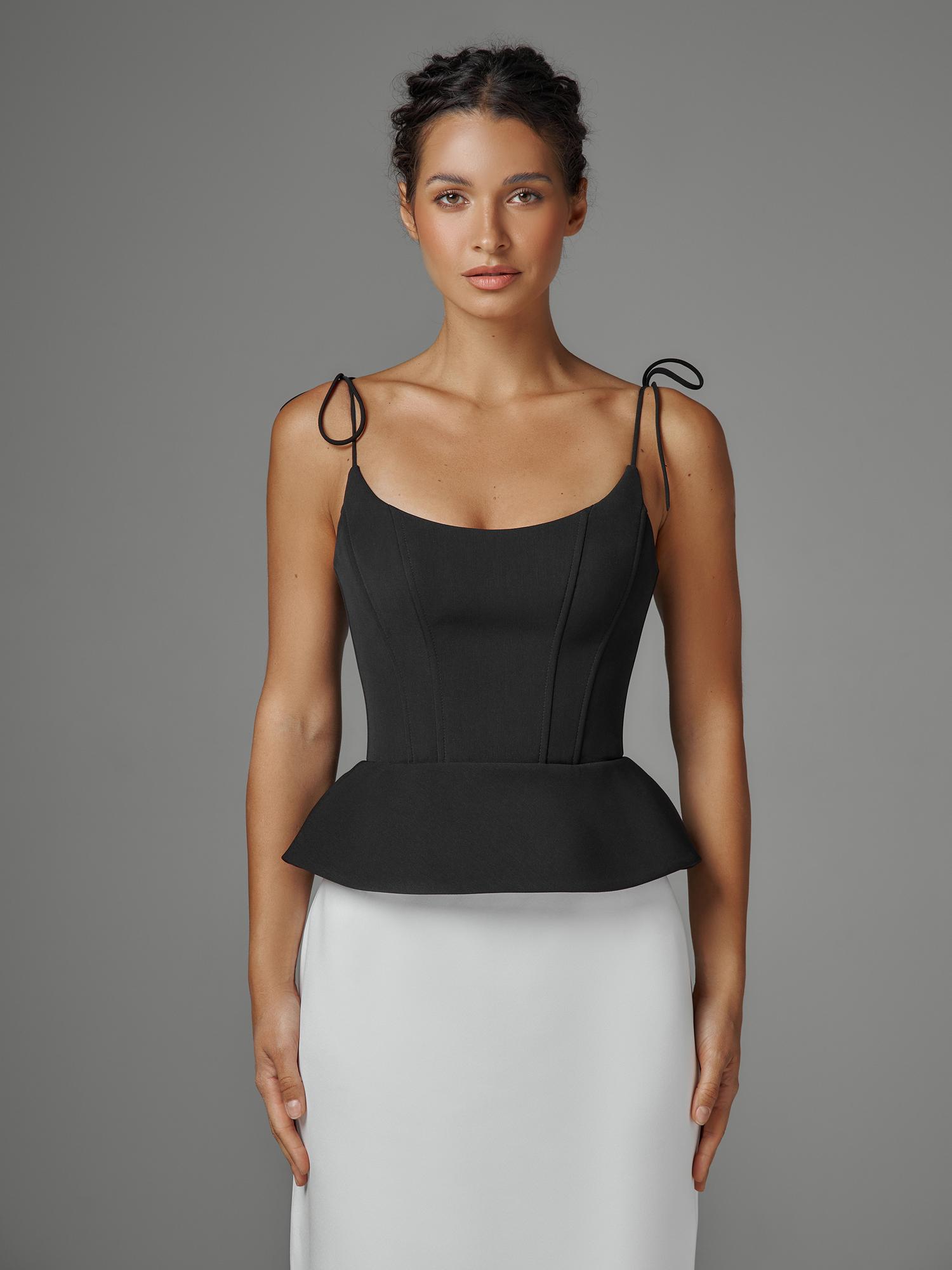 Корсет с баской 091Black