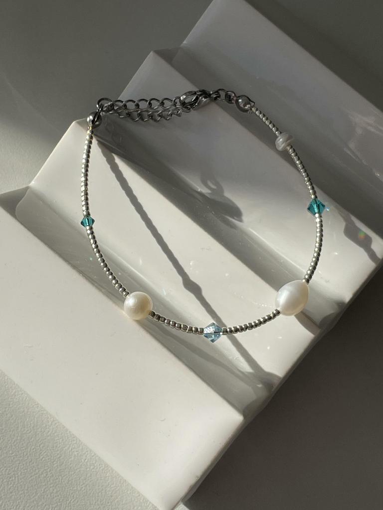 Браслет с кристаллами silver