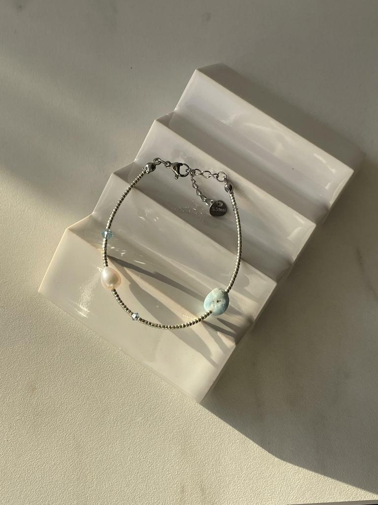 Браслет с кристаллами silver N3