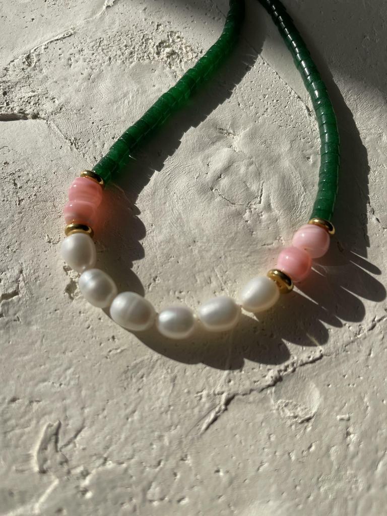 Колье Green-pink