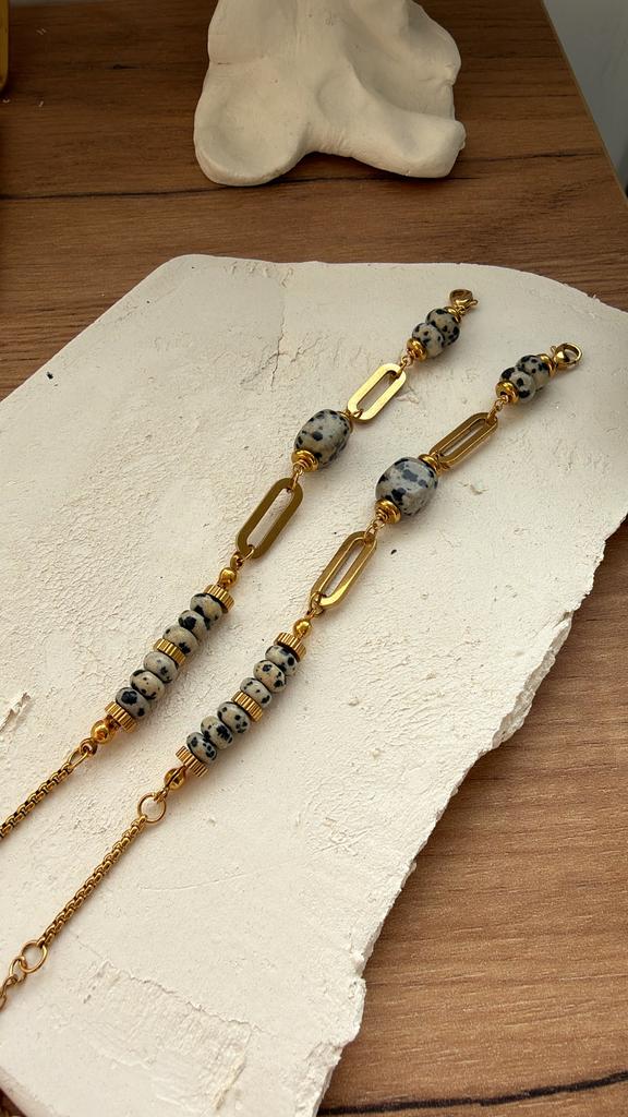 Браслет Яшма долматин