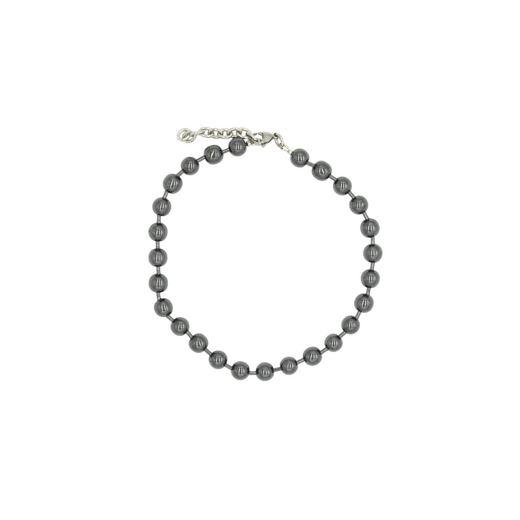 Колье из крупного гематита