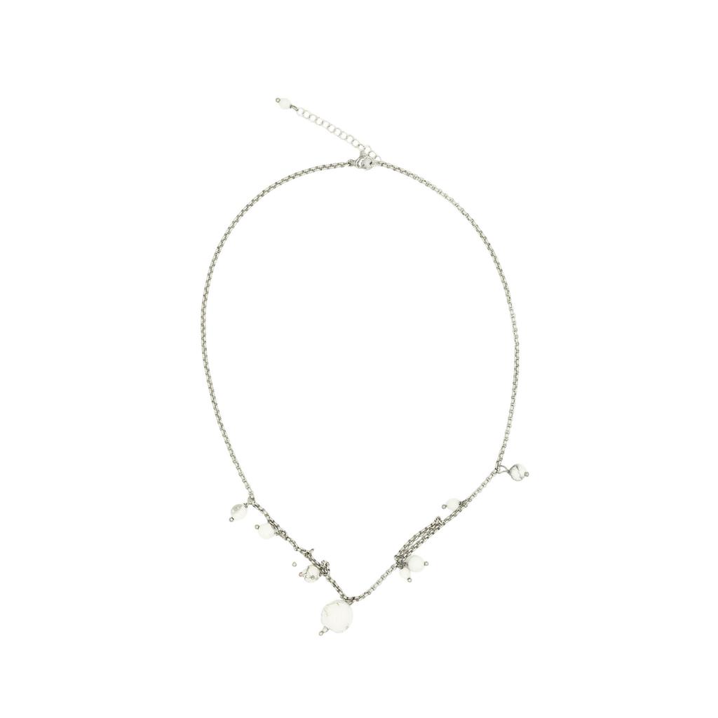 Колье с бусинами из кахолонга в серебре