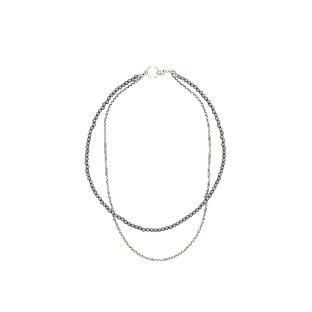 Колье из гематита с цепью