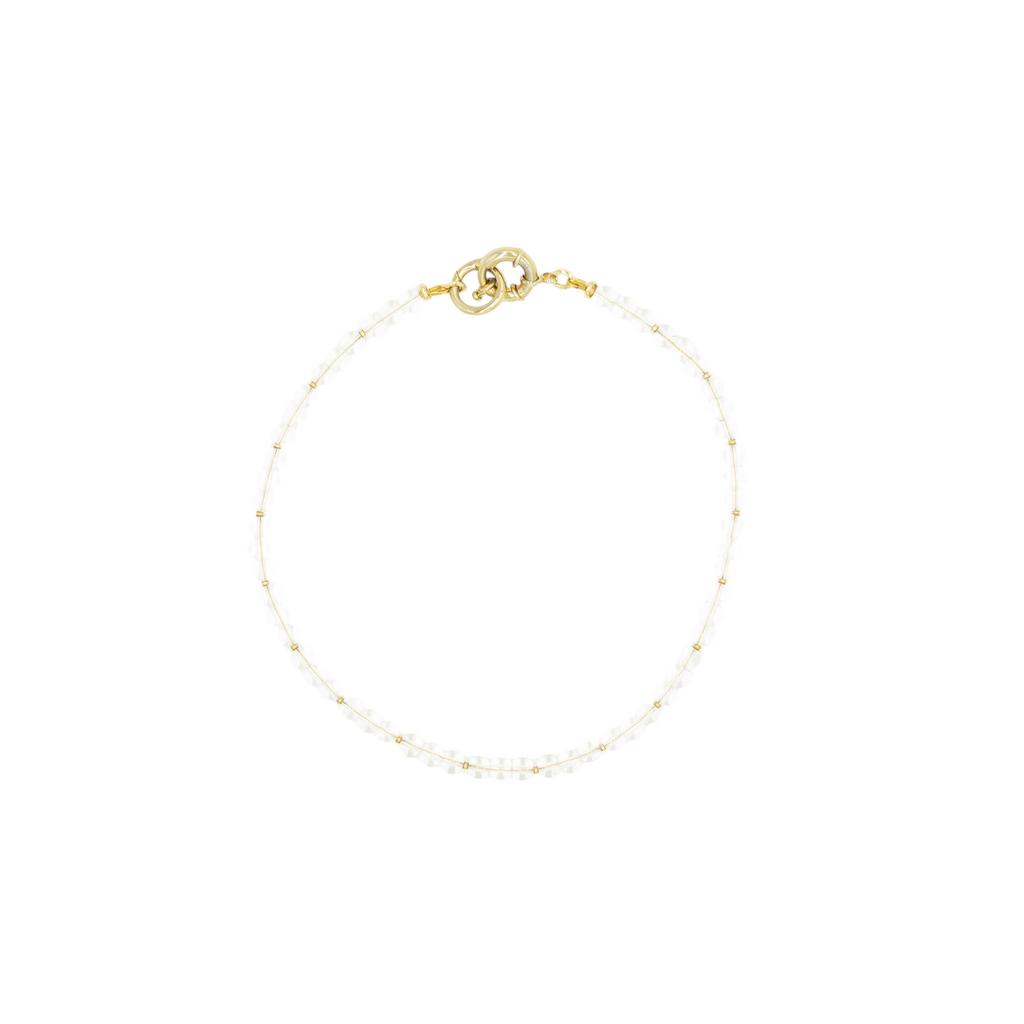 Колье из крупного хрусталя с двумя кольцами