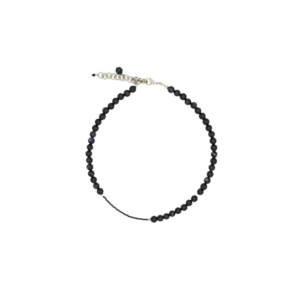 Колье из агата с кубиками гематита